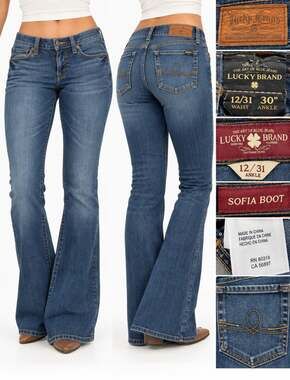 Lucky Brand Sofia Bootcut Jeans Size 12/31 Ankle Medium Wash Stretch Denim NWT